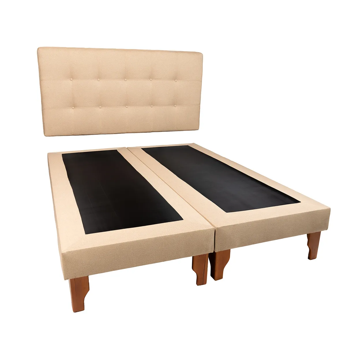 MUEBLES NEW - CAMA SUPER KING BEIGE LINO