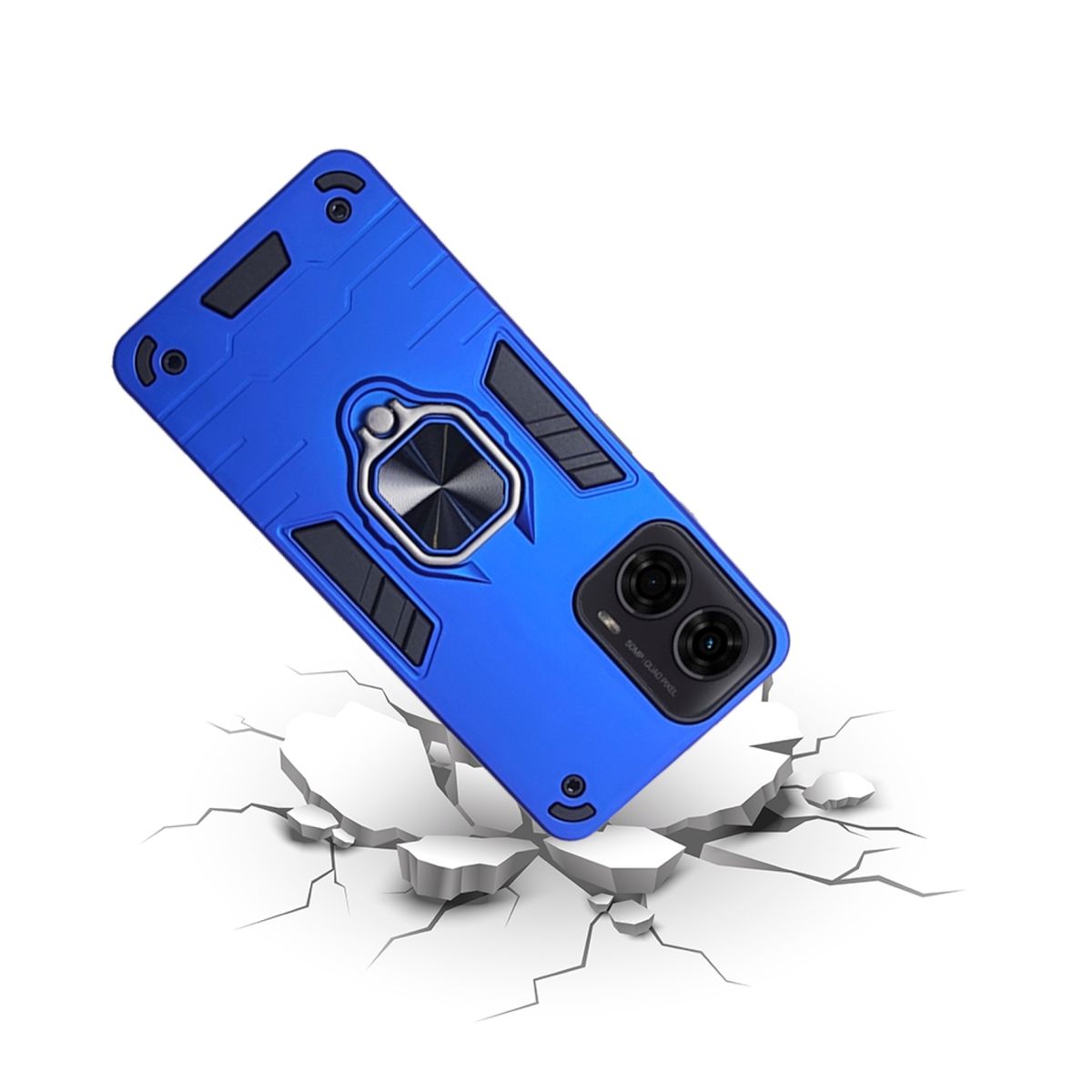 GENERICO - CARCASA ANILLO ANTIGOLPE PARA CELULAR MOTOROLA G24 COLOR AZUL