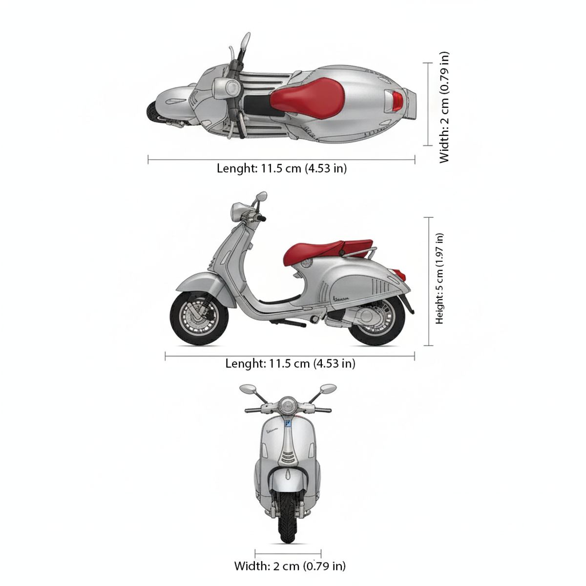 WELLY - Moto Vespa 2014 946 Escala 1:18 - Welly