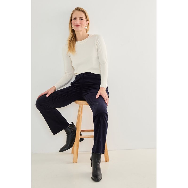 MA GRIFFE - Pantalon Azul Marino Mujer Magriffe