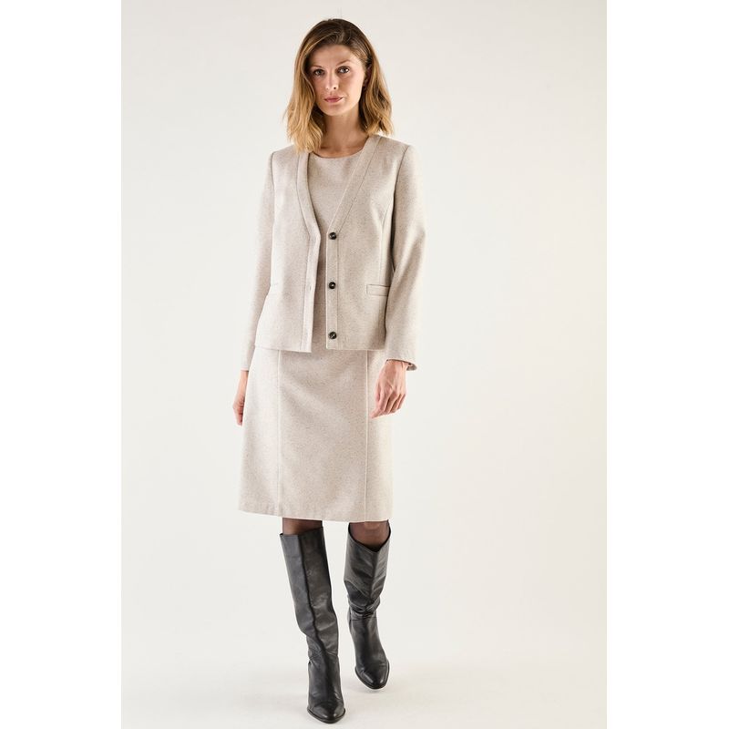 MA GRIFFE - Blazer Escote V Gris Magriffe