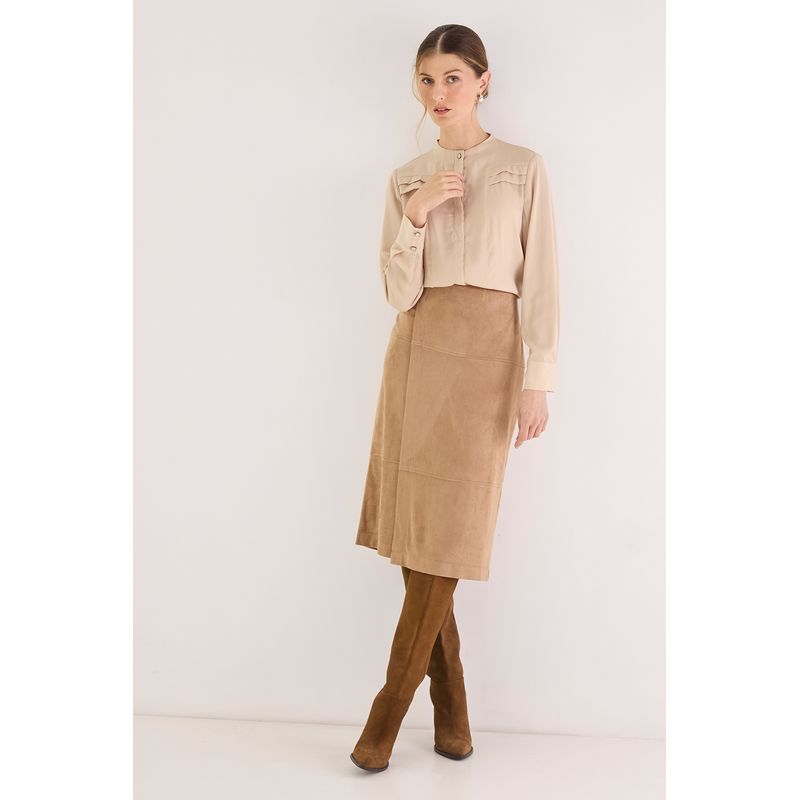 MA GRIFFE - Falda Suede Cafe Magriffe