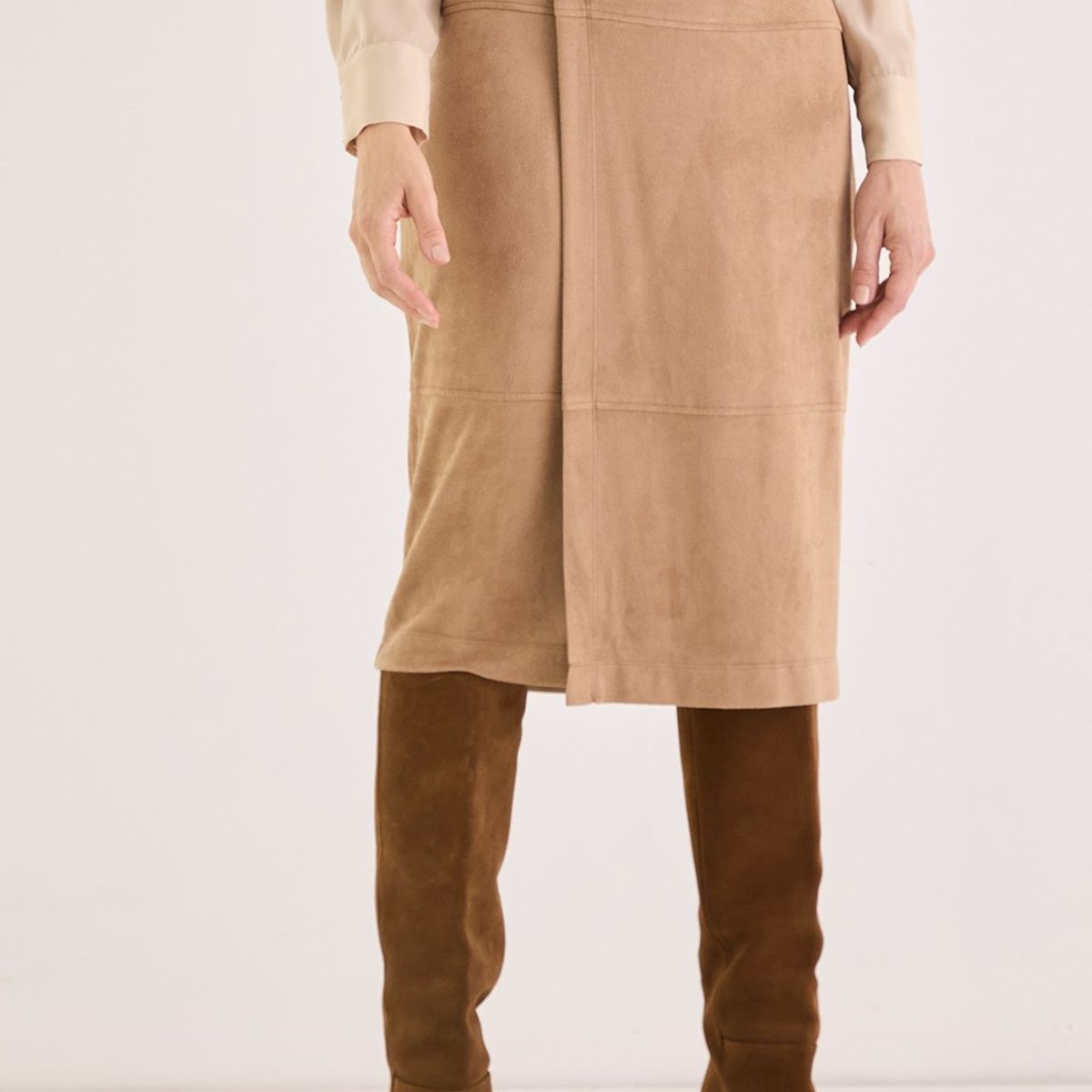 MA GRIFFE - Falda Larga Café Mujer Magriffe