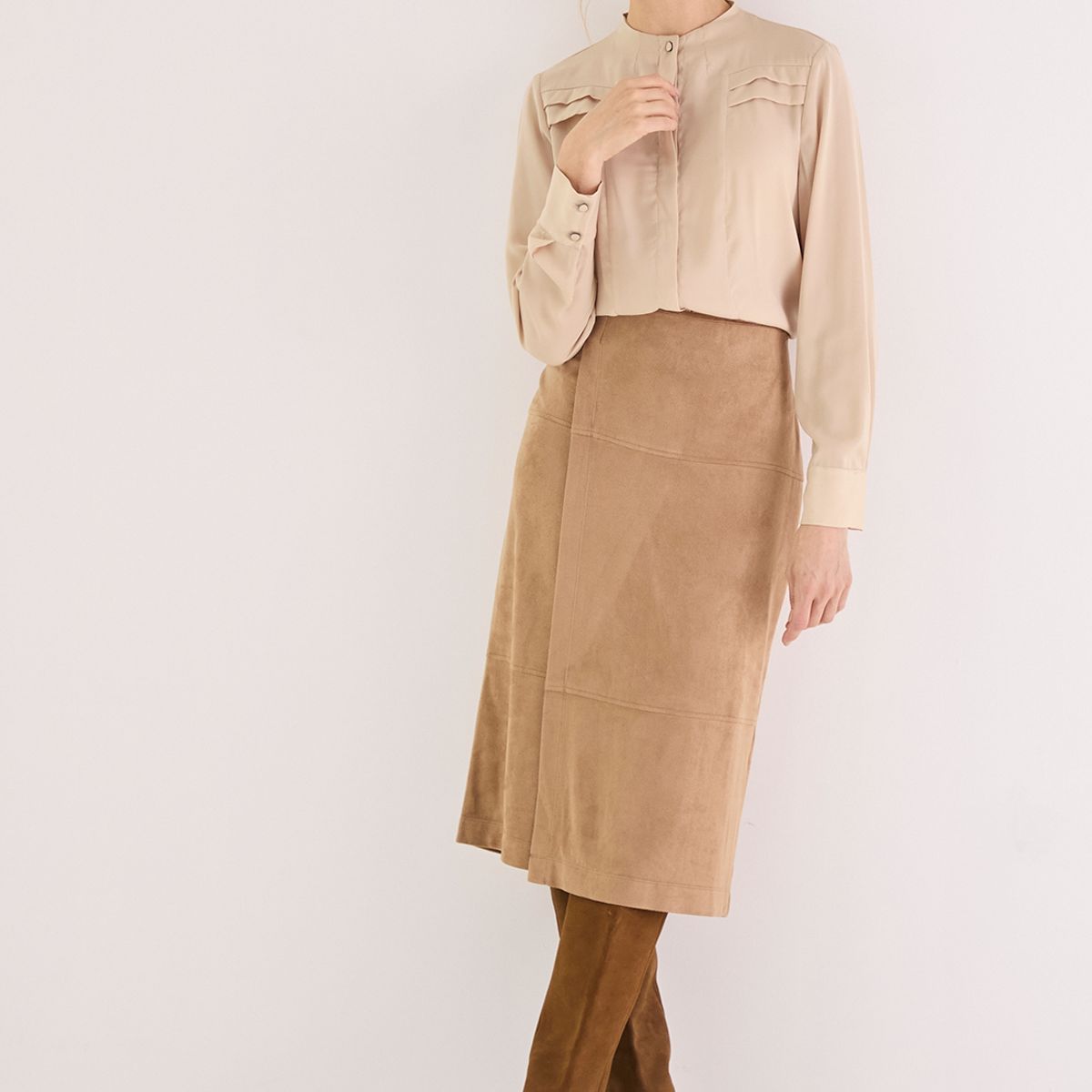 MA GRIFFE - Falda Larga Café Mujer Magriffe