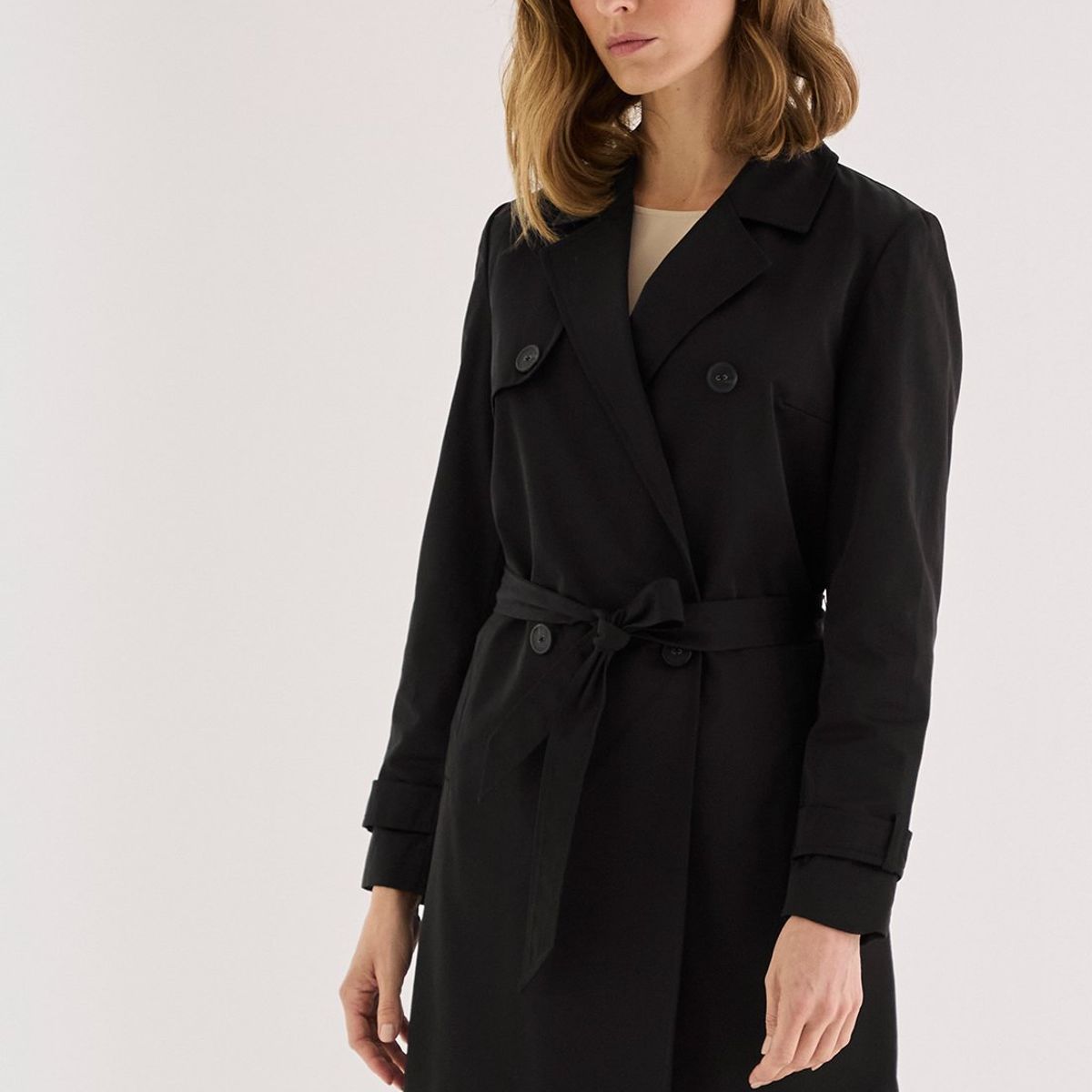 MA GRIFFE - Trench Negro Mujer Magriffe
