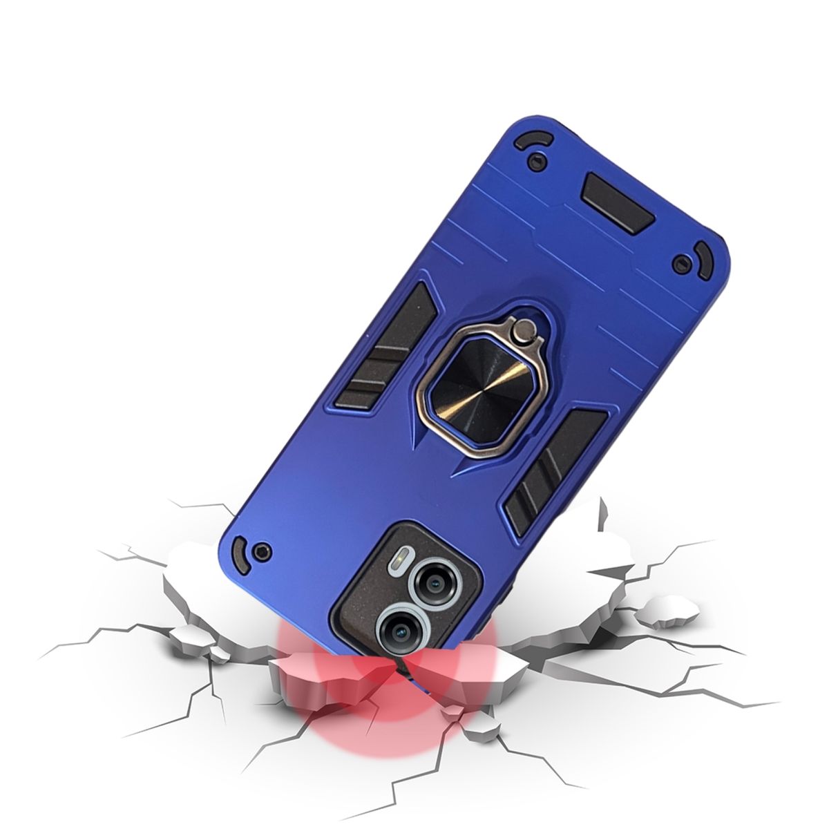 GENERICO - CARCASA ANILLO ANTIGOLPE PARA CELULAR MOTOROLA G53 COLOR AZUL