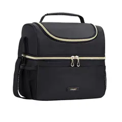 TOURIT - Lonchera Térmica de Doble Compartimiento 9L- Negro