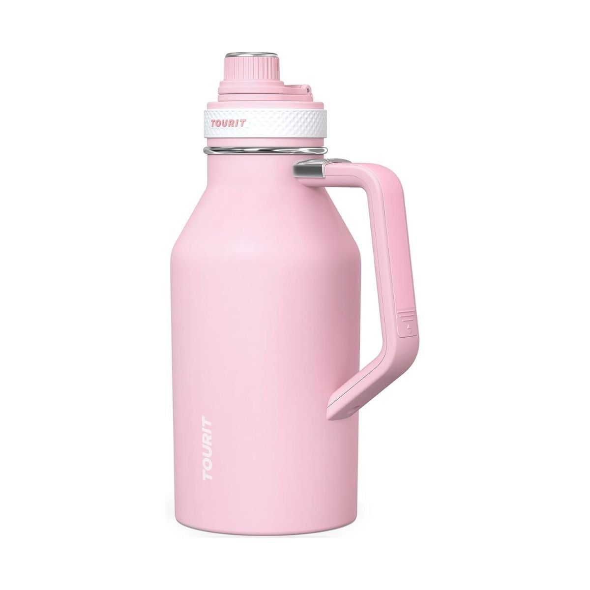 TOURIT - Tourit Botella de Agua Térmica Deportiva Anti Derrames con Asa 64oz - Rosado