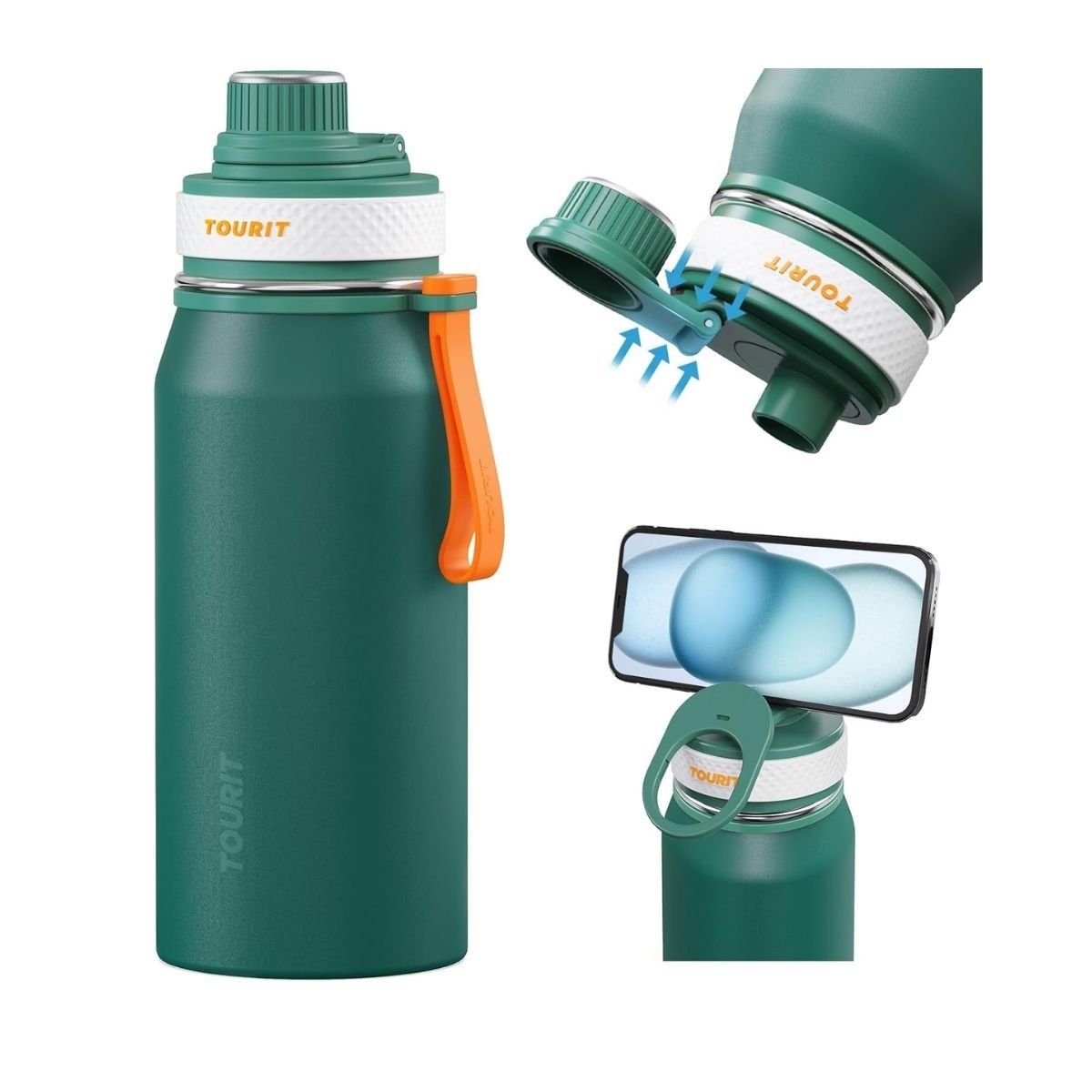TOURIT - Tourit Botella de Agua Térmica Deportiva 32oz - Verde