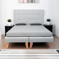 CAMA SUPER KING GRIS LINO