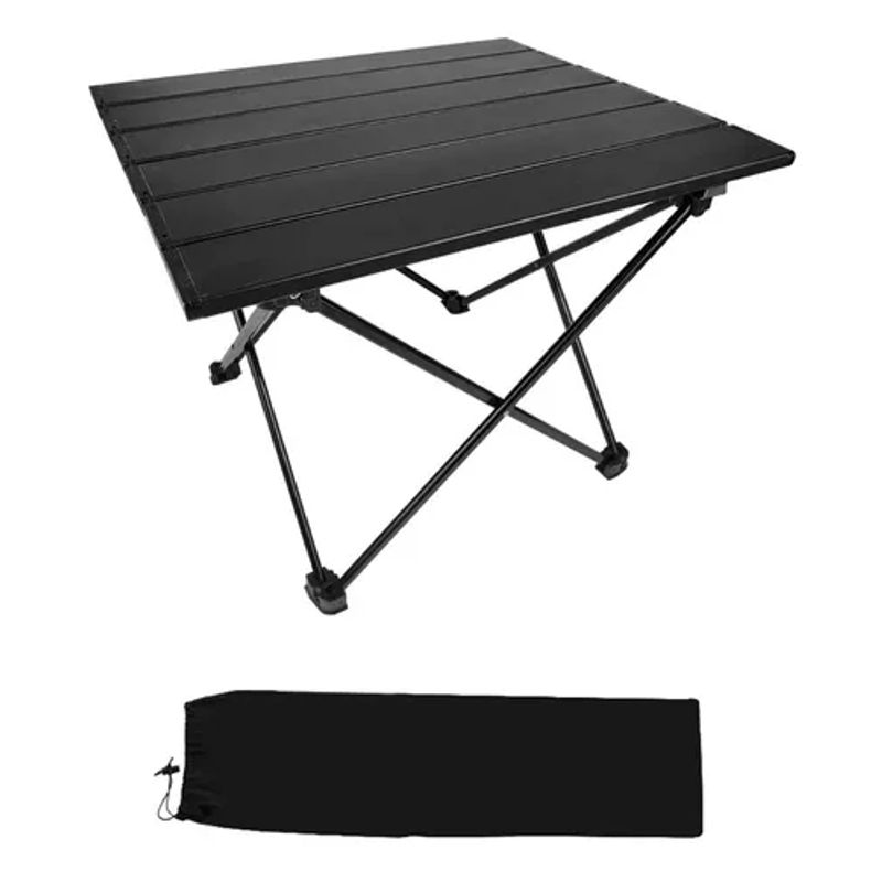 GENERICO - Mesa plegable camping-paseo-evento con bolso portátil negro