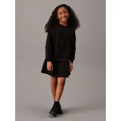 CALVIN KLEIN - Vestido Niña Logo Fleece