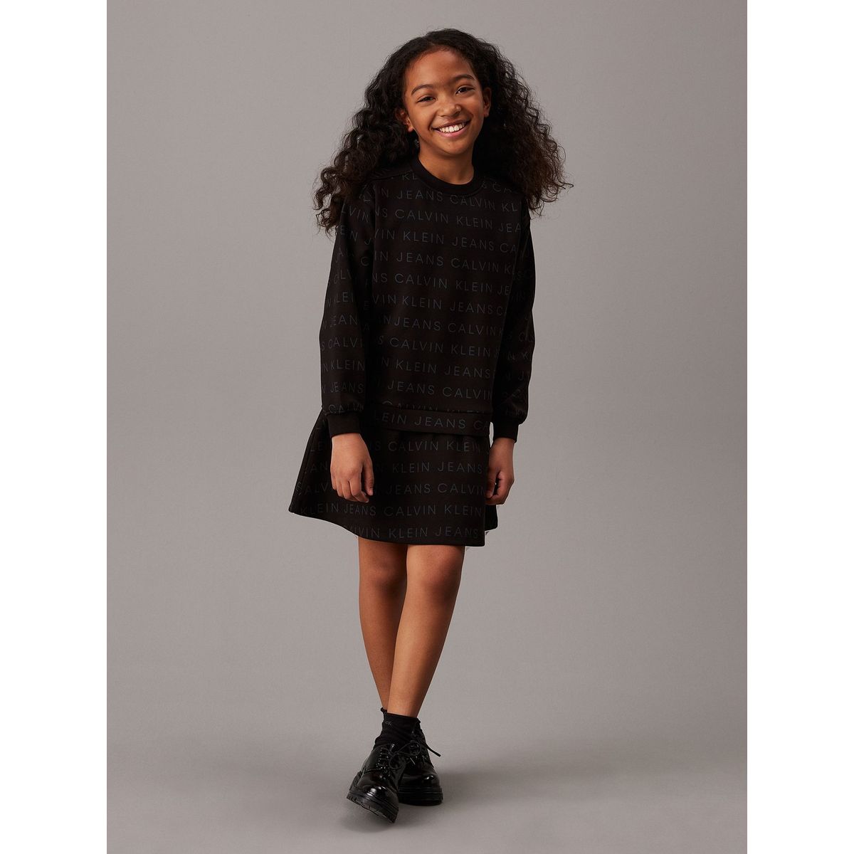 CALVIN KLEIN - Vestido Niña Logo Fleece  Calvin Klein