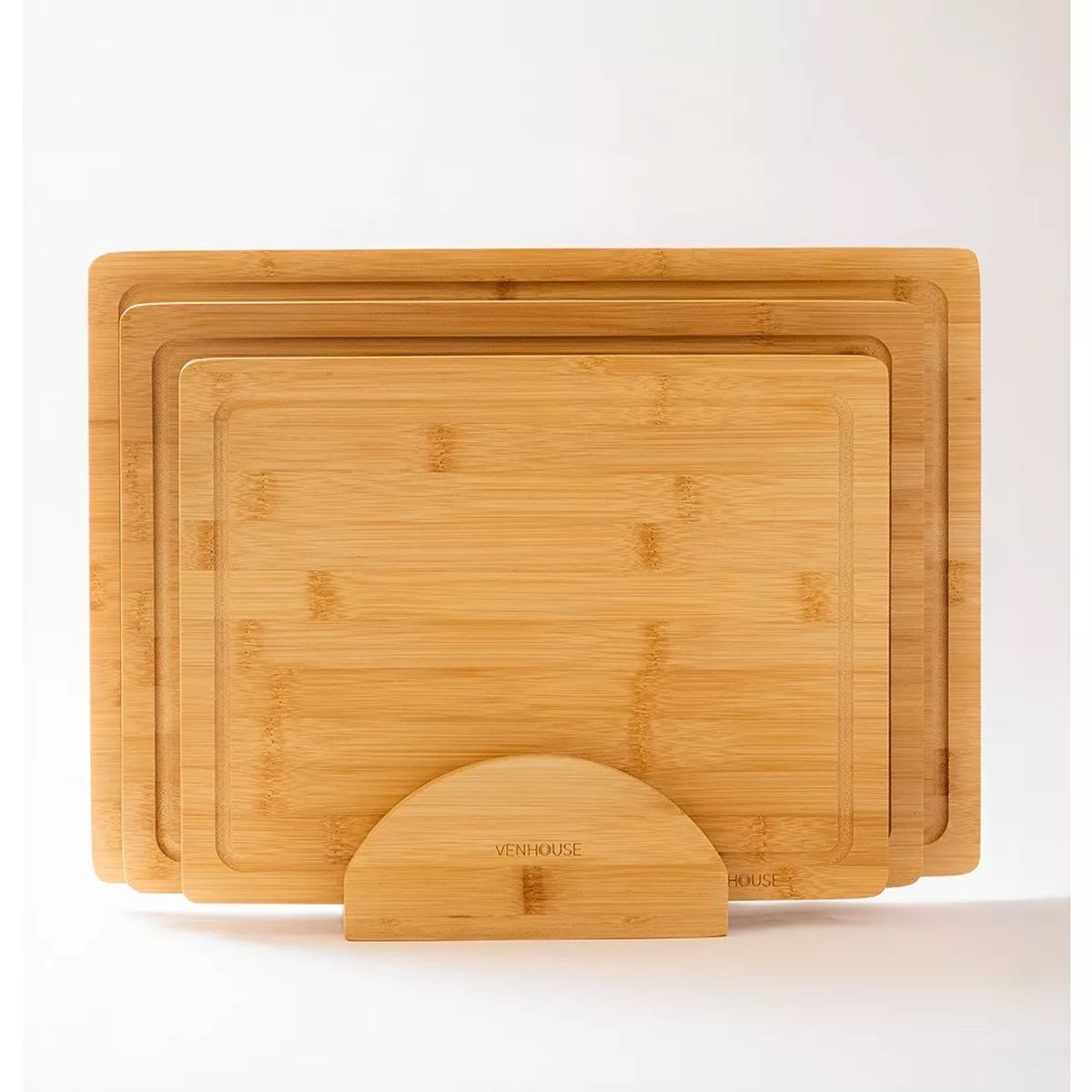 VENHOOUSE - Set De 3 Tablas De Cortar De Bambú Para Picar Y Cortar