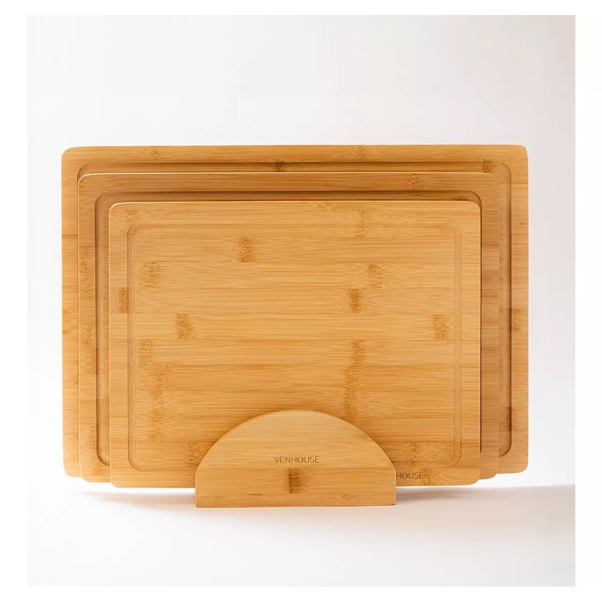 VENHOOUSE - Set De 3 Tablas De Cortar De Bambú Para Picar Y Cortar