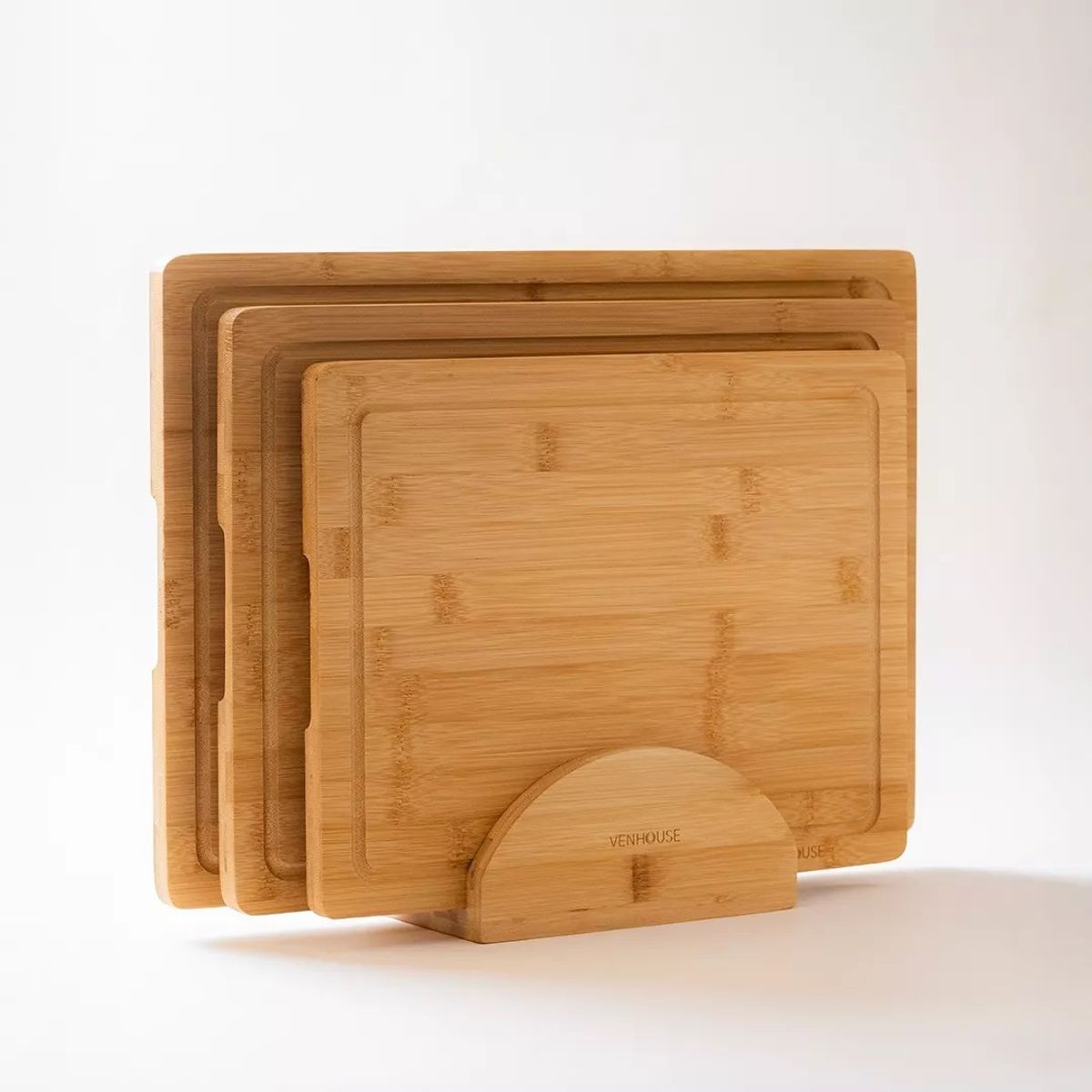 VENHOOUSE - Set De 3 Tablas De Cortar De Bambú Para Picar Y Cortar