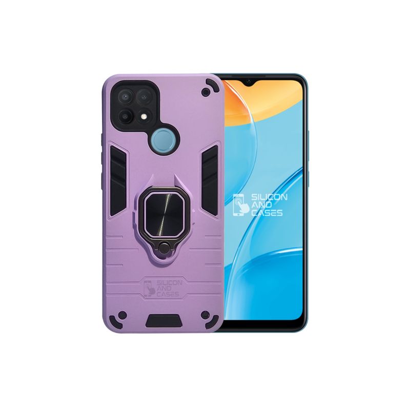 GENERICO - CARCASA ANILLO ANTIGOLPE PARA CELULAR OPPO A15 COLOR LILA