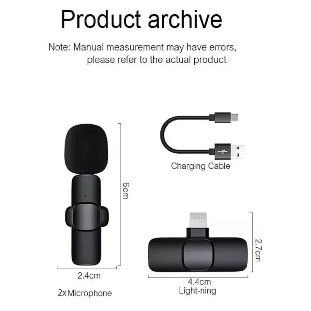 GENERICO - 2 Micrófonos Lavalier Solapa Inalámbrico  Phone