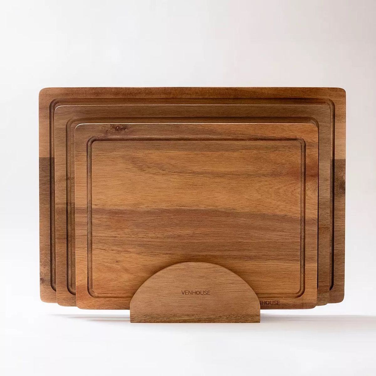 VENHOOUSE - Set De 3 Tablas De Cortar De Acacia Para Picar Y Cortar