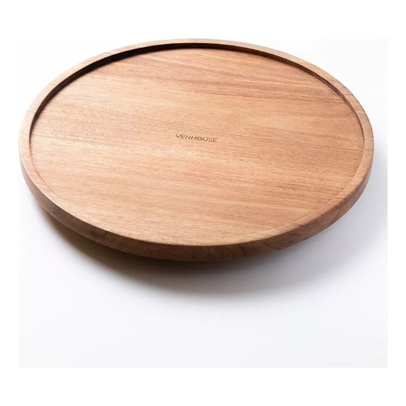 GENERICO - Organizador Giratorio Lazy Susan Acacia Despensa Mesa Cocina