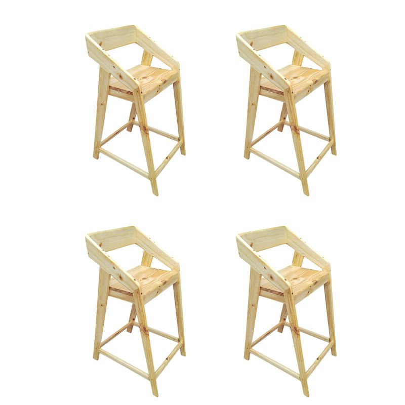 GENERICO - 4 unidades Silla Bar Katakana Madera Taburete Butaca