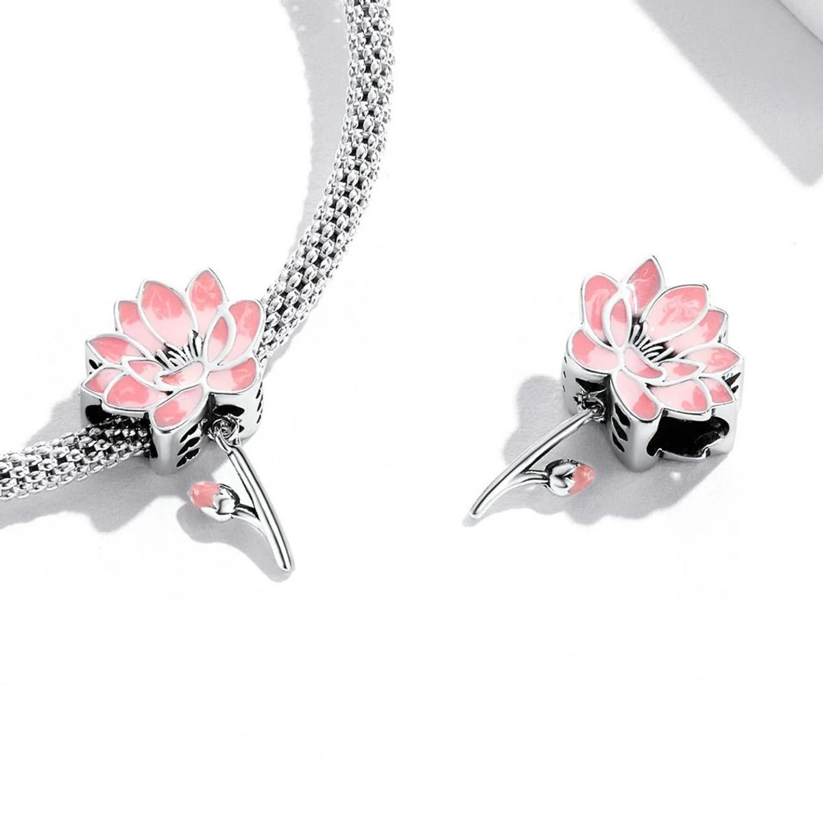 TODOJOYAS - Charm Dije Plata 925 Flor de Loto Fresca
