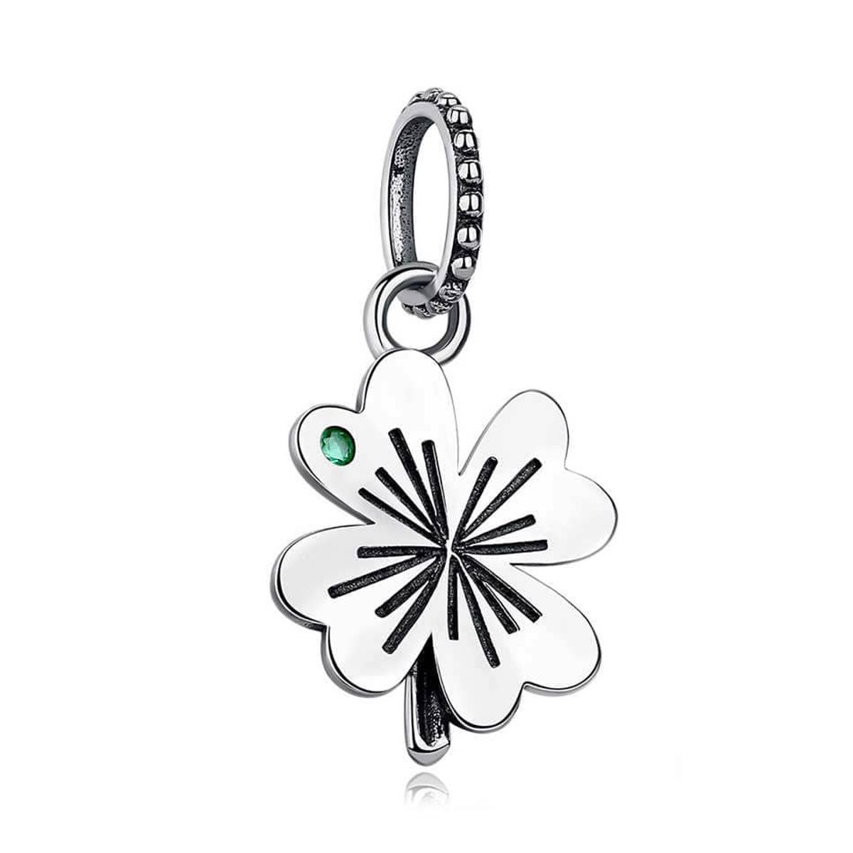TODOJOYAS - Charm Dije Plata 925 Trebol Plateado Circon
