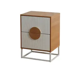 SPACE HOME - Velador Lumière 2 Cajones moderno madera con blanco
