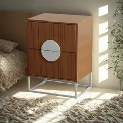 SPACE HOME - Velador Lumière 2 Cajones amplios estilo moderno madera