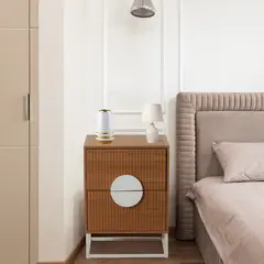 SPACE HOME - Velador Lumière 2 Cajones amplios estilo moderno madera
