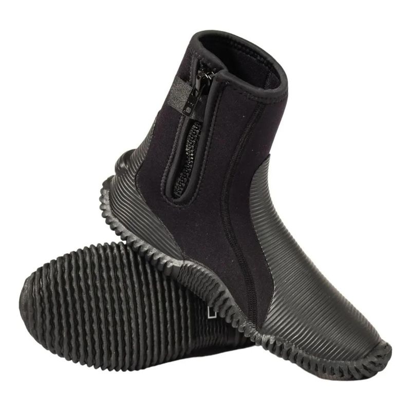 AQUASPORT - Botín Buceo Neopreno 5mm Suela Goma Cierre Lateral - Negro