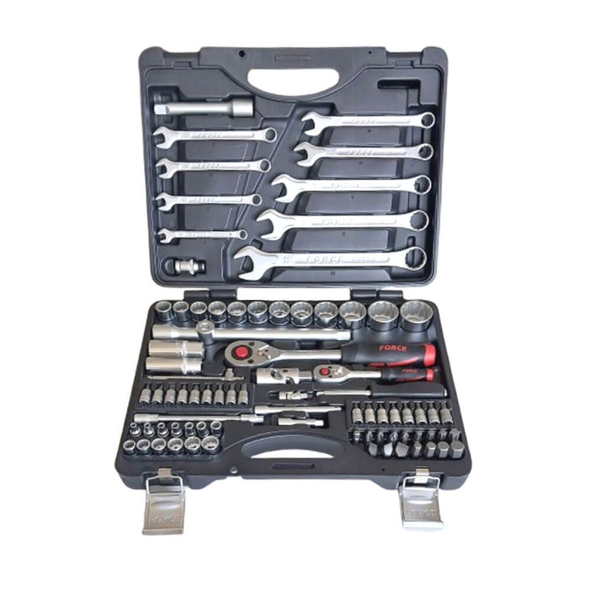 FORCE - Juego de Dados Poligonales Force 1/4 y 1/2 - 82 Piezas