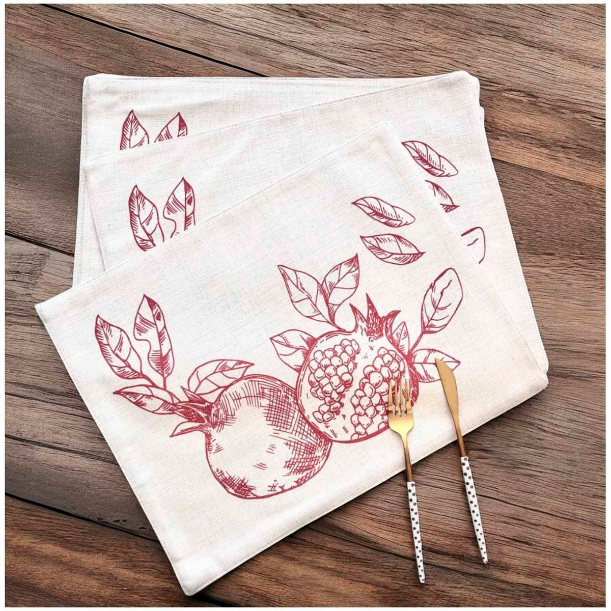 GENERICO - Set 6 Individuales de Lino 35x45 Tela Repelente a Liquido - antimancha