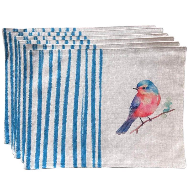 GENERICO - Set 6 Individuales de Lino 35x45 Tela Repelente a Liquido - antimancha