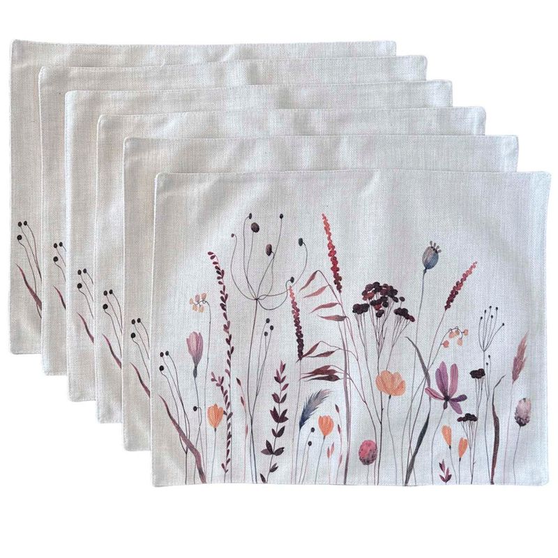 GENERICO - Set 6 Individuales de Lino 35x45 Tela Repelente a Liquido - antimancha