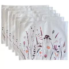 GENERICO - Set 6 Individuales de Lino 35x45 Tela Repelente a Liquido - antimancha