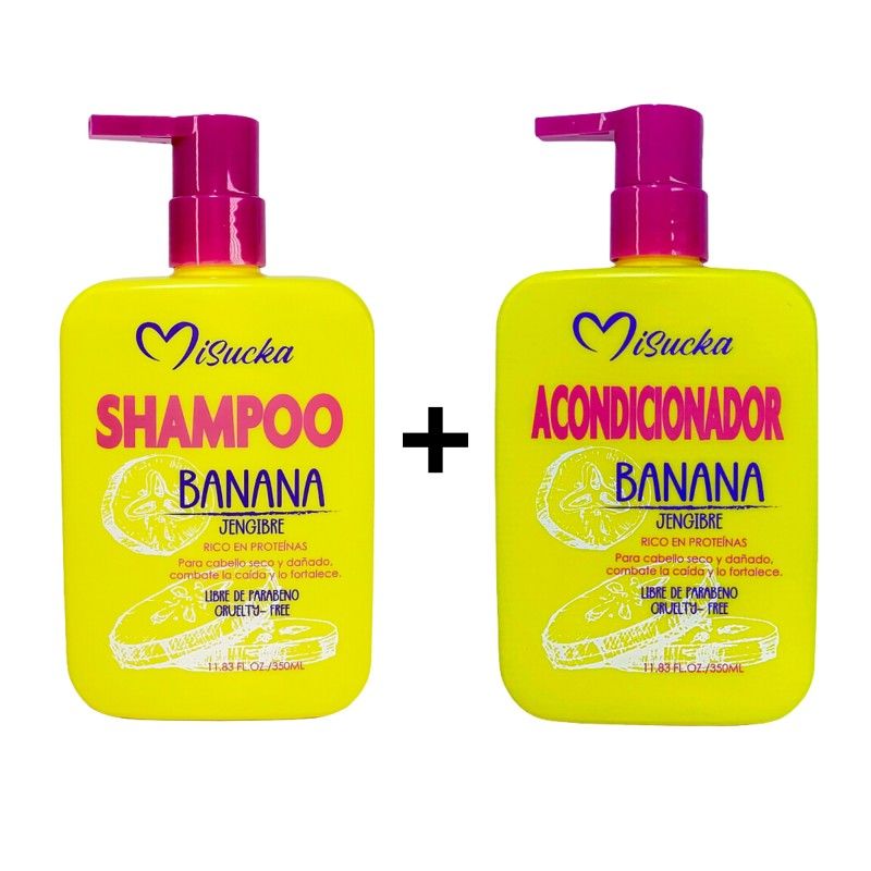 GENERICO - Pack Shampoo y Acondicionador MiSucka de Banana y Jengibre