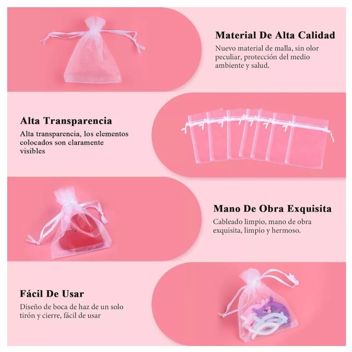 GENERICO - 100 Bolsas Organza Tela Blanca 15x20 Cm.