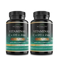 Vitaminas C + D + Zinc Lf 180 Capsulas 2x90 Caps