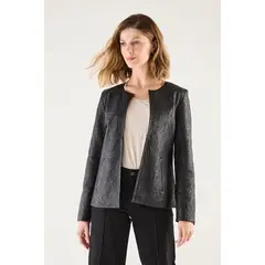 MA GRIFFE - Chaqueta De Pu Con Diseño Negro Magriffe