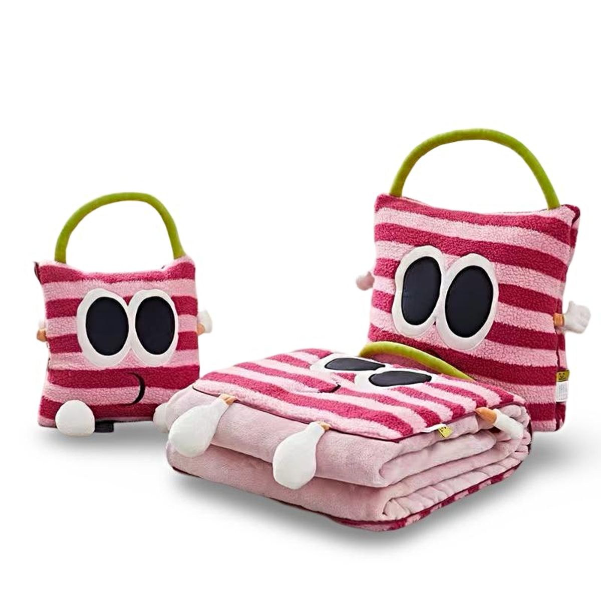 GENERICO - MANTA FRAZADA 3 EN 1 BOLSA TIPO ALMOHADA FUCSIA