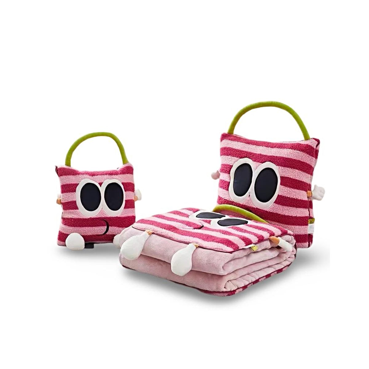 GENERICO - MANTA FRAZADA 3 EN 1 BOLSA TIPO ALMOHADA FUCSIA