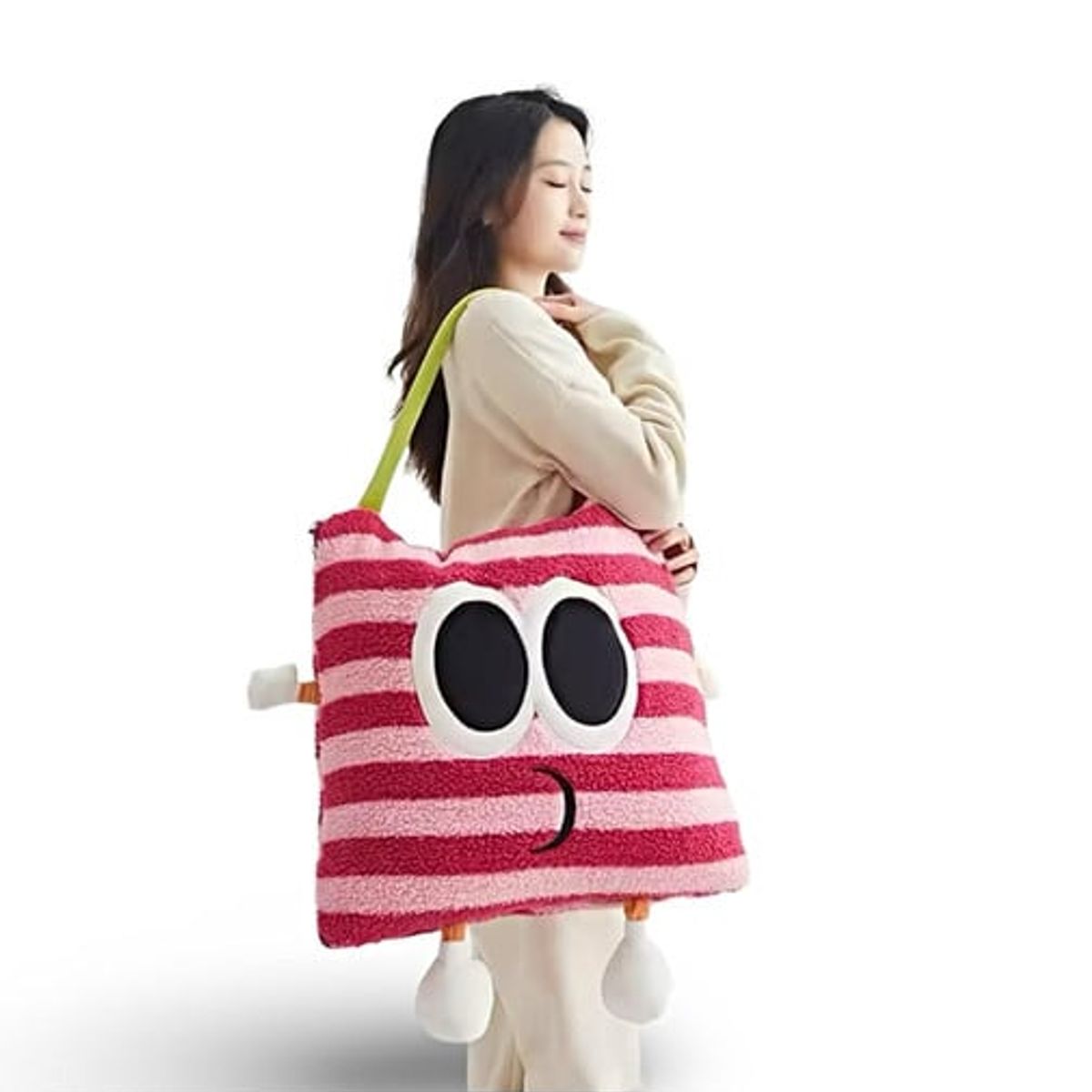 GENERICO - MANTA FRAZADA 3 EN 1 BOLSA TIPO ALMOHADA FUCSIA