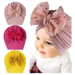 EDWINAYY - Gorritos Para Bebé Niña Turbante Headwrap 3pzs Promoción