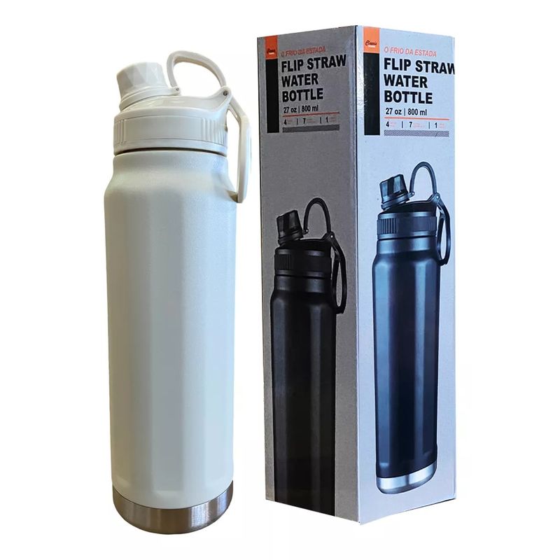 GENERICO - Termo Acero Inoxidable + Tapa 800ml Blanco