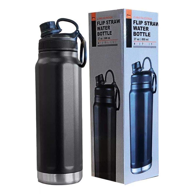 GENERICO - Termo Acero Inoxidable + Tapa 800ml Negro