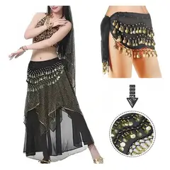 EDWINAYY - Fajilla Bellydance Monedas Danza árabe Chifon Falda Zumba