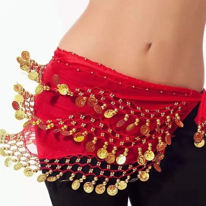 EDWINAYY - Fajilla Bellydance Monedas Danza árabe Chifon Falda Zumba