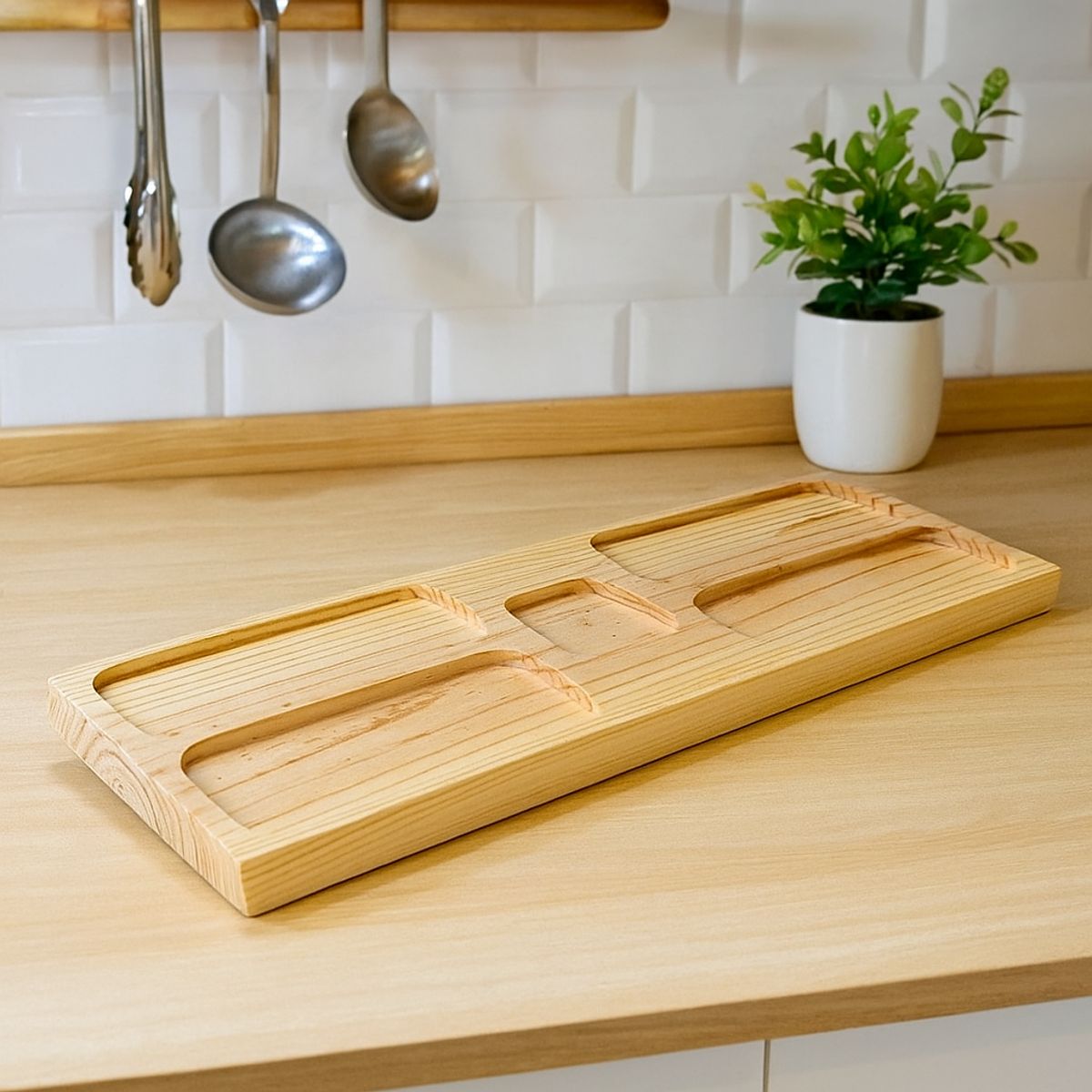 GENERICO - Tabla De Picoteo Rectangular Modelo1 70x23x2 Cm