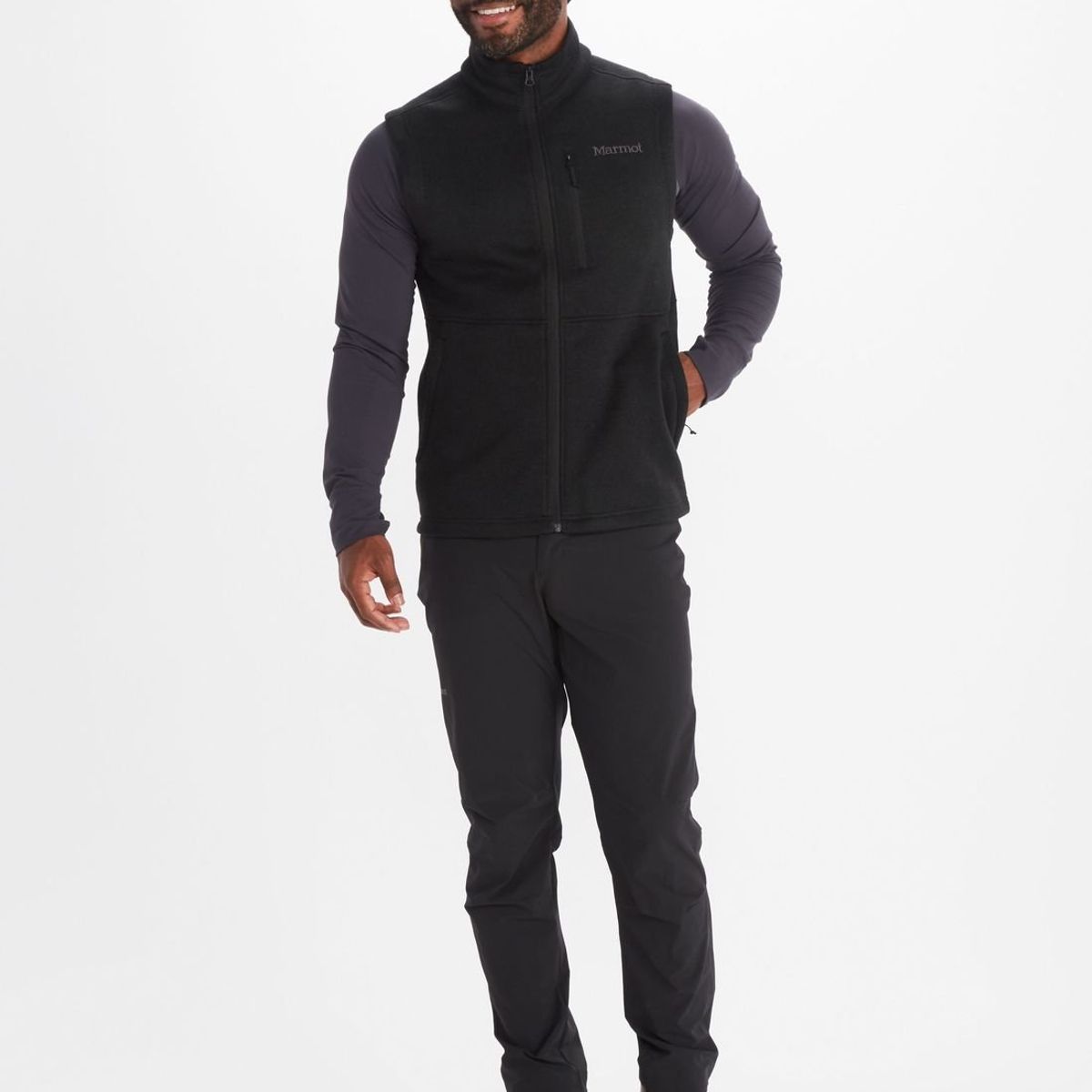 MARMOT - Polar Hombre Drop Line Vest Negro Marmot